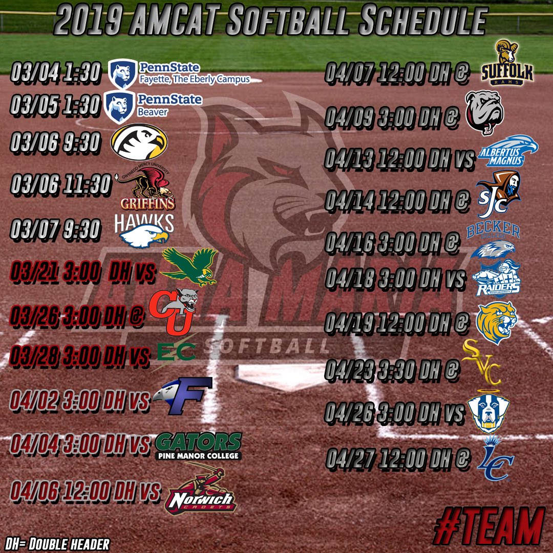 goAMCATS's tweet image. Spring season is almost here! Here’s another spring schedule for the AMCATS! Softball will be starting their season in March! GO AMCATS! #TEAM