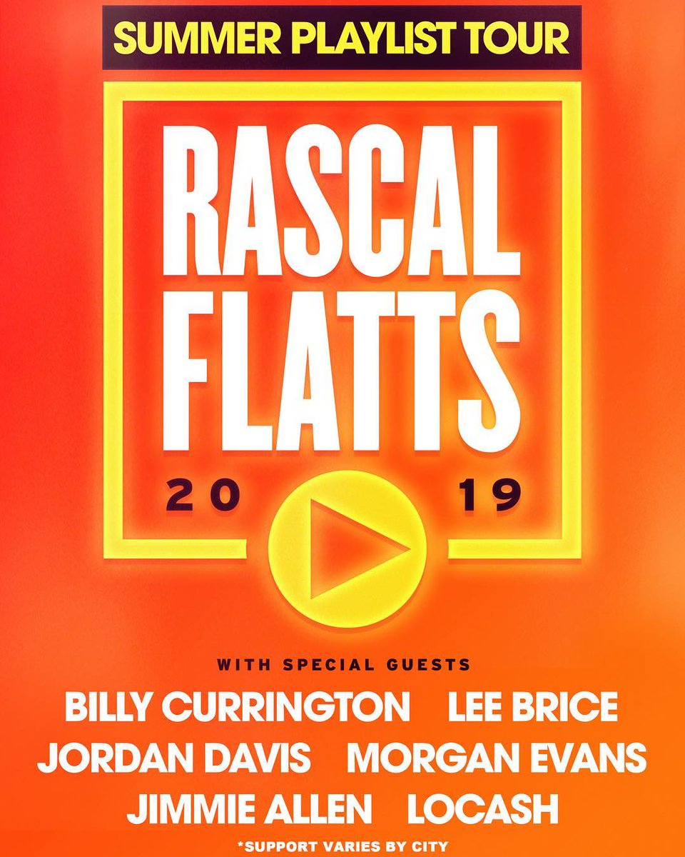 It's been a dream of mine to tour with @rascalflatts. This summer it happens!! Y'all come out and have a good time. I'll see y'all on the road. 🤙🏽⚡️