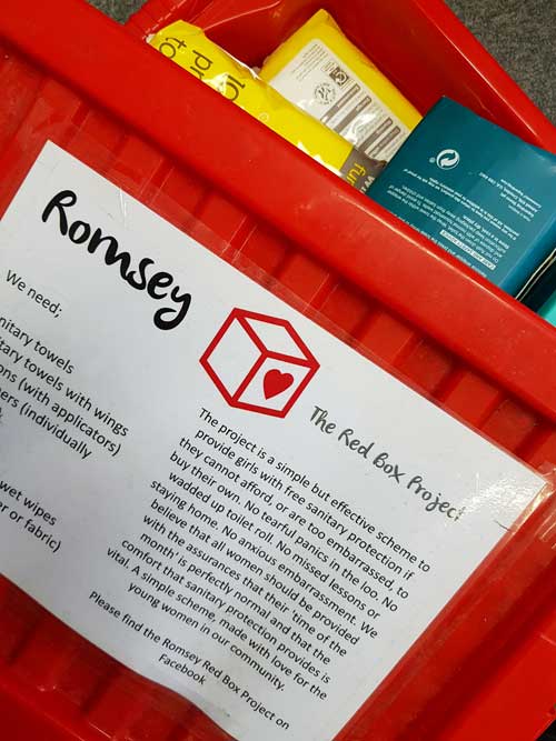 romseyabbey's tweet photo. Our Church Rooms are a collection point for Romsey's Red Box Project. Last month we were delighted to hand over 1 large box &amp; 4 bags full of sanitary product donations. Thank you for your support.
#RedBoxProjectRomsey #freeperiods #endperiodpoverty #communitykindness https://t.co/nO823Fz7U6