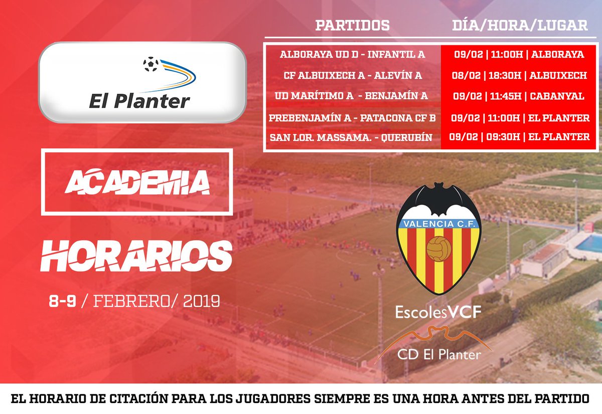 CDElPlanter's tweet photo. 📋 HORARIOS | Llega el fin de semana y nuestros equipos se visten de corto para disputar sus partidos. ¿Cuándo? ¡Consúltalo aquí! ⬇

⚽ ¡MUCHA SUERTE! 🧒👧

#ElPlanterVCF #VolamosJuntos🦇 https://t.co/SchCYdgqZw