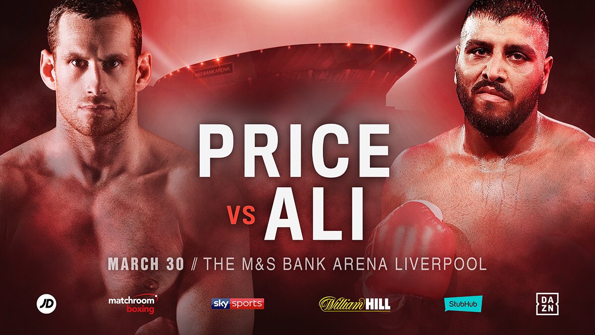 Just added to March 30’s show <a href="/MandSBankArena/">M&S Bank Arena Liverpool</a>, Liverpool...

<a href="/DavidPrice_1/">David Price</a> fights 14-0 Kash Ali 💥

#PriceAli #SmithEggington