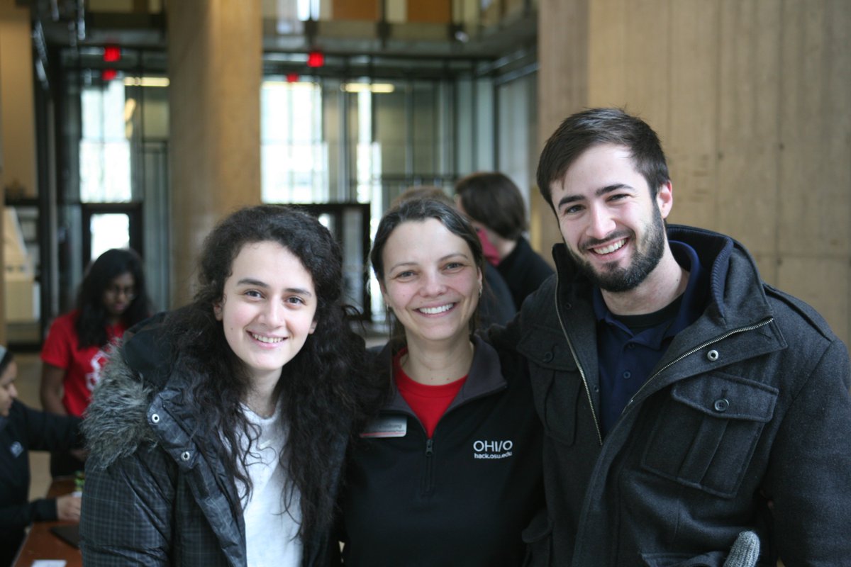 juli1102's tweet photo. SO STINK'N HAPPY my #buckeyecurrent teammates Polina and Victor helped out at #makeohio this past weekend along with 20+ other Buckeye alumni!  @OSUCtrAutoRsrch @hackohio @OSUengineering @OhioStateAlumni https://t.co/Fucnt200fg