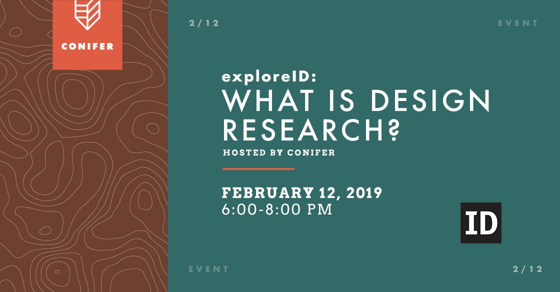 ConiferResearch's tweet photo. Ever wondered what exactly design research is? Join us along with @IITDesign at #exploreID on Feb. 12 to find out! Click here to reserve your ticket: https://t.co/0dp672FDkD #conifer #mrx #chicagodesign https://t.co/zwGHerFMfk