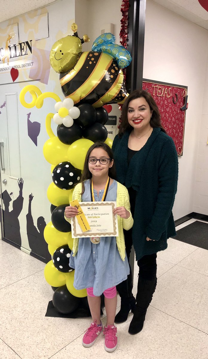 judysunde's tweet photo. Bee-Inspired 🐝 because Camila did an amazing job representing Wilson at the MISD District Spelling Bee @warriors112 https://t.co/OF9cSGKLU7