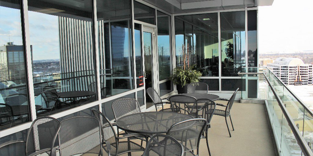 Did you know <a href="/EPCOR_Tower/">EPCOR Tower</a> is the only Edmonton office tower with balconies on every floor? Even if you might not want to use them on days like today! #yegdt #yeg