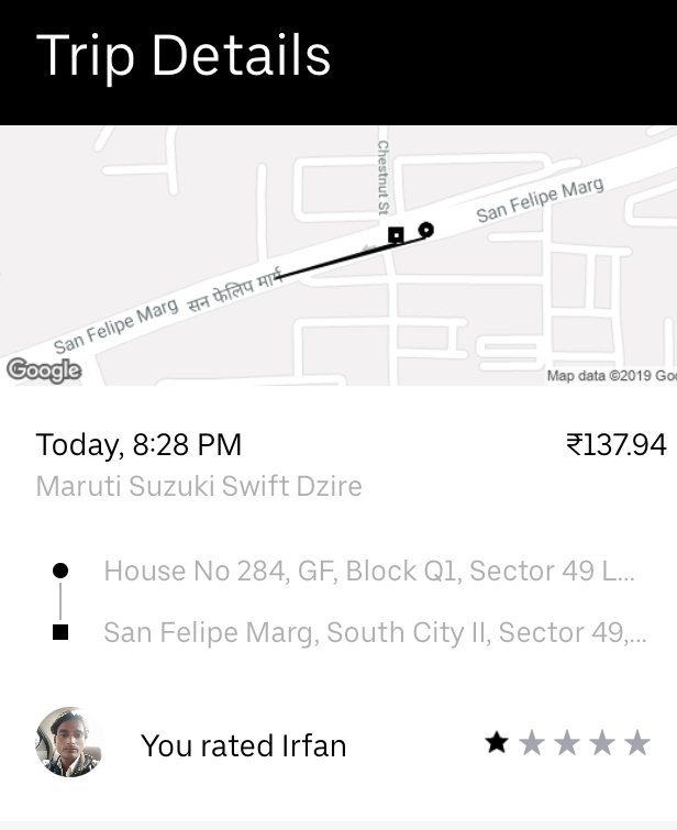 vipinindora1's tweet photo. @UberINSupport

Irfaan is unprofessional &amp;the way he spoke is rude.Suggesting if u hv a luggage then book bigger car why i book bigger car,we are 2person with limited bag we are going He is denied to open boot,After start ride within 2-3 minutes he completed ride and denied to go https://t.co/6qqY2wOAur
