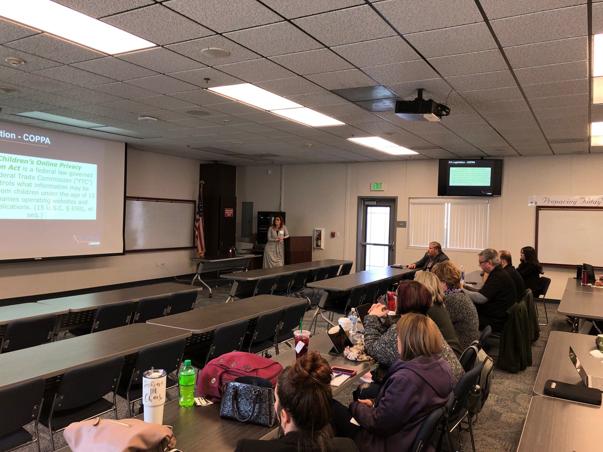 SBCSS_TechServ's tweet image. Great turnout for the #HDCG @SBCSS_EdTech Future Ready Student Data Privacy Gear Up meeting at Hesperia Unified. Big thanks to @F3Law and @CETPA for the excellent content and resources. #SBCSS #FutureReady