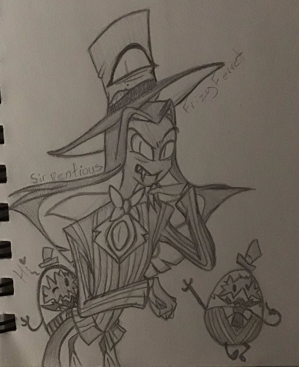 FrizyFe (@liz15031389) on Twitter photo I drew my first #SirPentious while watching <a href="/AshNicholsArt/">Ashley Nichols 🐰</a> & <a href="/kovox/">Michael Kovach</a> live-streams on YouTube. Thanks you too for being two lovable goofs & making my day💕
#HazbinHotel #Sirpentiousfanart #vivziepop I drew my first #SirPentious while watching <a href="/AshNicholsArt/">Ashley Nichols 🐰</a> & <a href="/kovox/">Michael Kovach</a> live-streams on YouTube. Thanks you too for being two lovable goofs & making my day💕
#HazbinHotel #Sirpentiousfanart #vivziepop