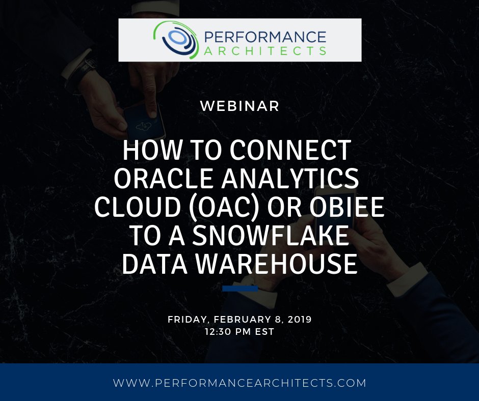 PerfArchitects's tweet image. Don't miss learning about @SnowflakeDB's capabilities and how to connect it to @OracleAnalytics #Cloud (#OAC) and #OBIEE12c in this ongoing #webinar. Join here.ow.ly/UXxf50khTl3 #oracle #snowflake #analytics #datawarehouse