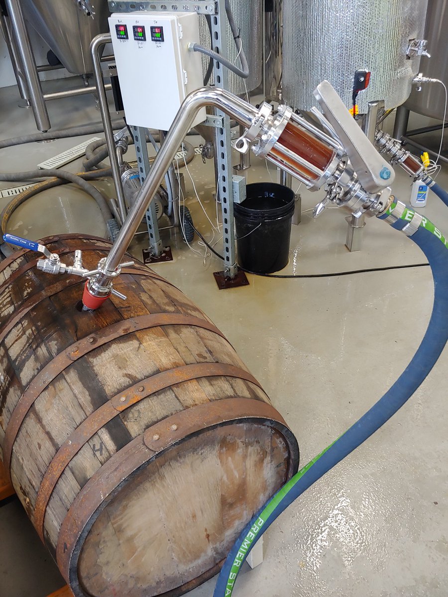 We got this used Knob Creek barrel from our friends <a href="/nicholsons/">Nicholson's</a> and today we're filling it with our <a href="/WestSideBrewing/">West Side Brewing</a> Wee Heavy. It'll age for a few months and be ready in time to celebrate Robert Burns day next year!