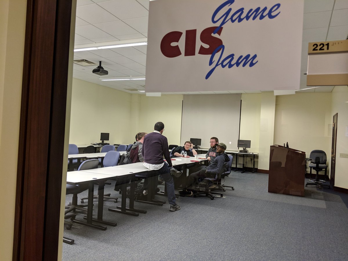 CIS_Washjeff's tweet image. Groups are starting to form and lots of ideas (and puns!) are flying around the Tech Center as the game jam gets underway #CISGameJam