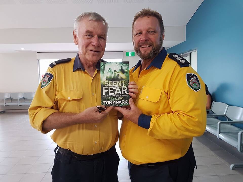 tonyparkauthor's tweet photo. My mate Peter, like me, is ex-Army, but he's still serving his country, as a very active volunteer firefighter. He's left his lovely wife Naomi in northern NSW to go fight fires in Tasmania. Let's give Peter and his comrades a salute, &amp; check out his books https://t.co/r7QoVfHV2U https://t.co/eL3CDG4uxn