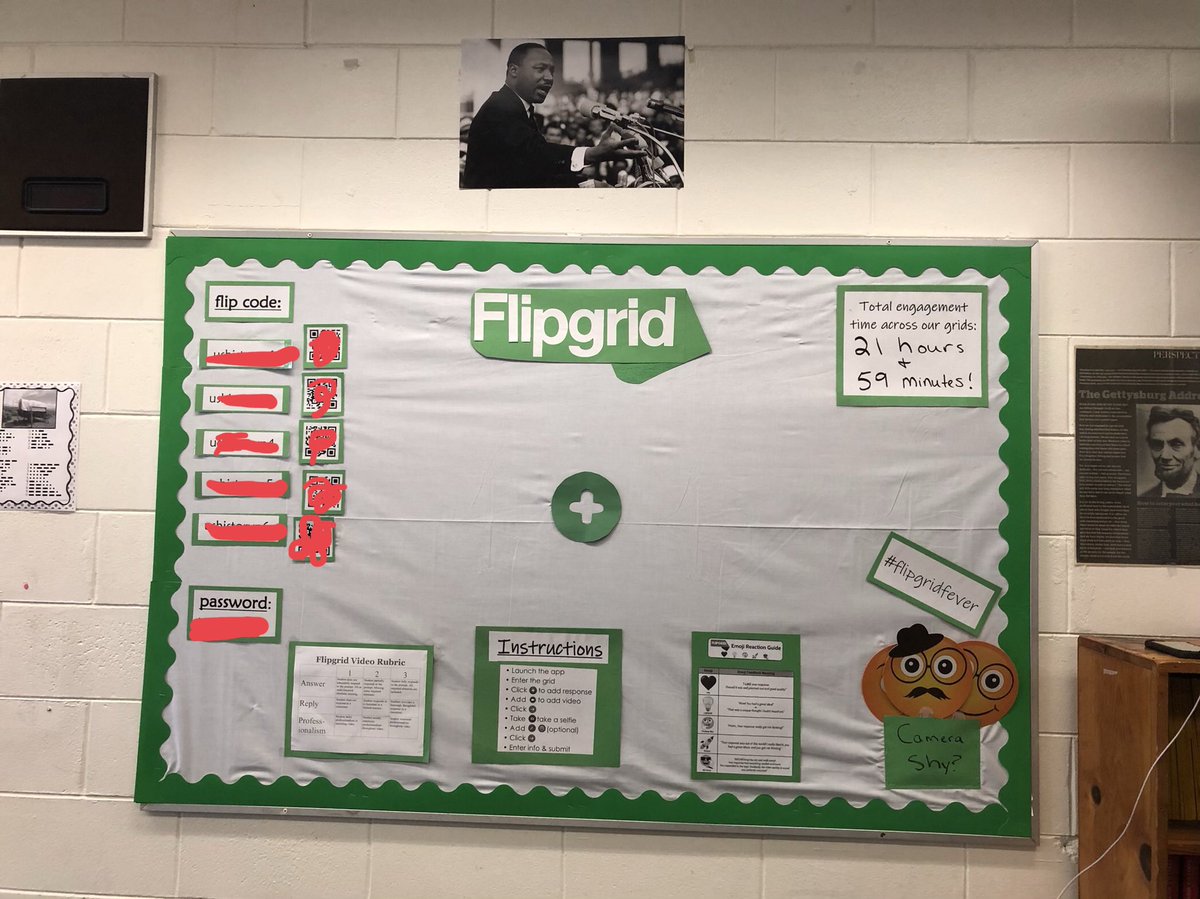 Celebrated #FlipgridFriday by putting together a @Flipgrid bulletin board! My 8th grade US History students have #flipgridfever