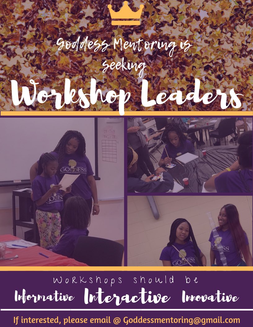 DamnSheTheTRUTH's tweet image. GODDESS Mentoring will be hosting our first girls conference on April 27th, 2019. We are seeking leaders who are interested in hosting a workshop at our conference. This years theme: “Positioned for Purpose: Unlocking the potential within”. #TagALeader #Chicago #BlackGirlsRock