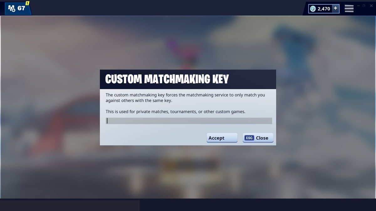 Fortnite match custom key Fortnite match custom key