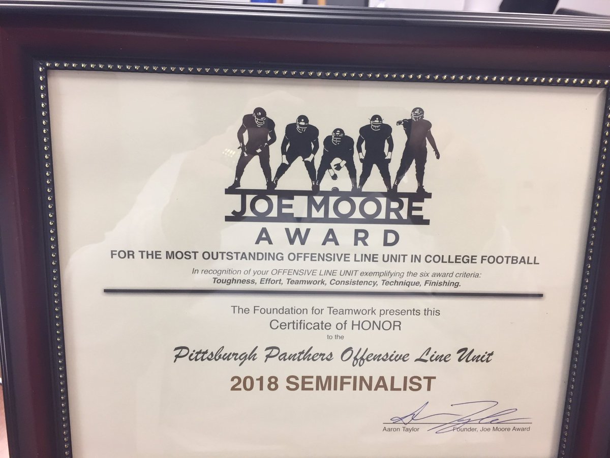 Shout out to the 2018 Pitt O line!  Awesome job boyz #H2P