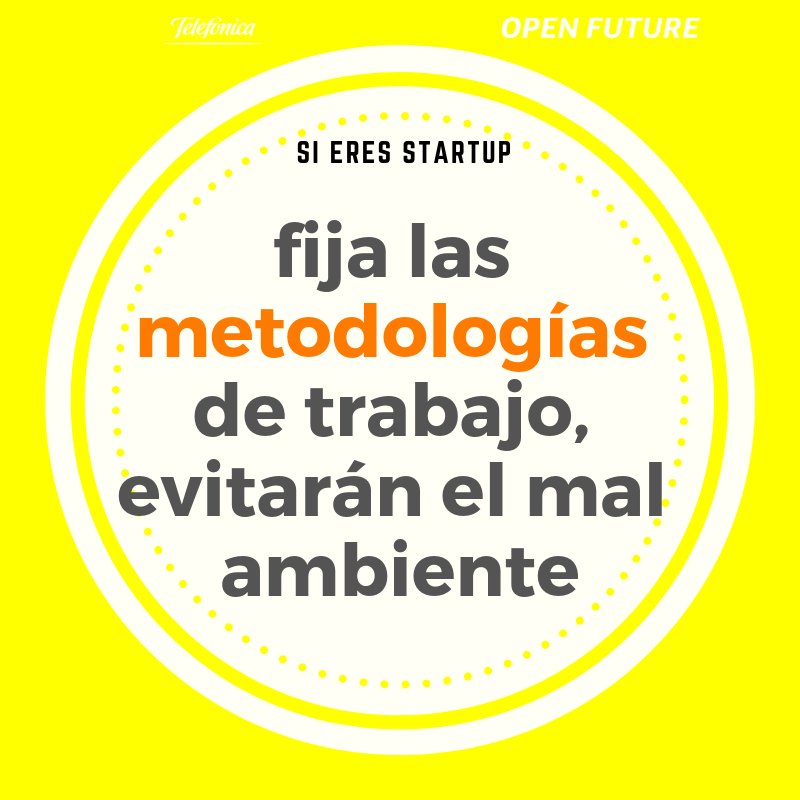 OpenFuture_'s tweet photo. #18MandamienTOF Startup
"Fija las metodologías de trabajo, evitarán el mal ambiente."
#OpenFuture #OF #OFstartup https://t.co/VVXUTxIGUb