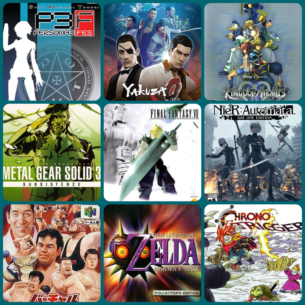 My 3x3 of favorite video games of all time. What are your favorites? :  r/gaming