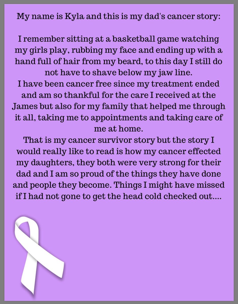 CAC_OU's tweet photo. A special thanks to our CAC member Kyla for getting her dad to share his cancer story. We are so appreciative he wanted to share this with us. Thank you so very much! 💚🎗 #CACOU #cancersucks https://t.co/XLPV3KAEV7