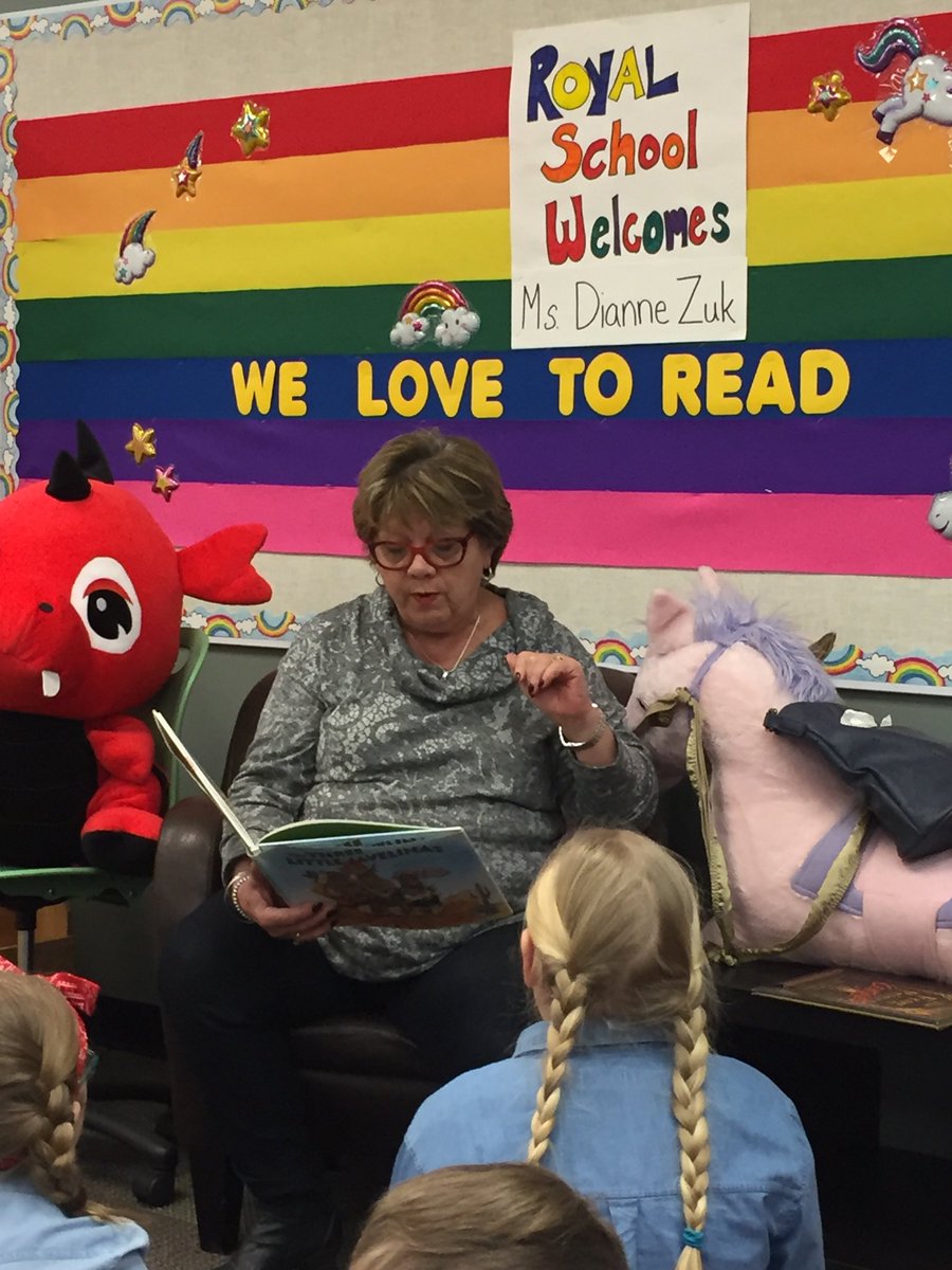 Thank you for visiting Royal School Ms. Dianne Zuk! We enjoyed our time reading with you. @CommonsRoyal @PembinaTrails #ilovetoreadmonth @diannezuk