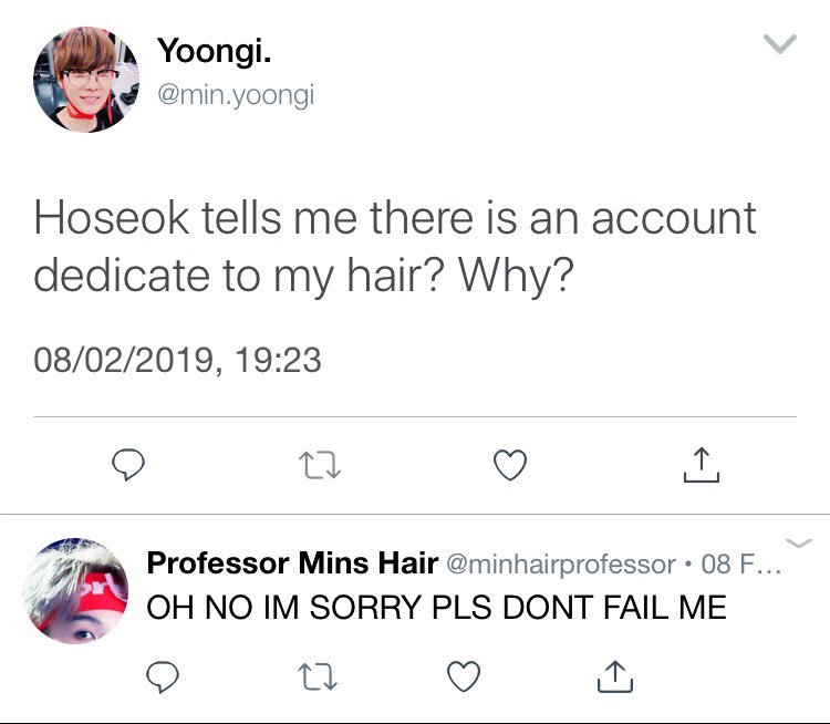 Yoonkook au where music professor Min Yoongi finds an account dedicated to his ever-changing hair colour. After some investigating, he finds out that it’s run by none other than failing student, Jeon Jungkook.  #yoonkook  #yoonkookau