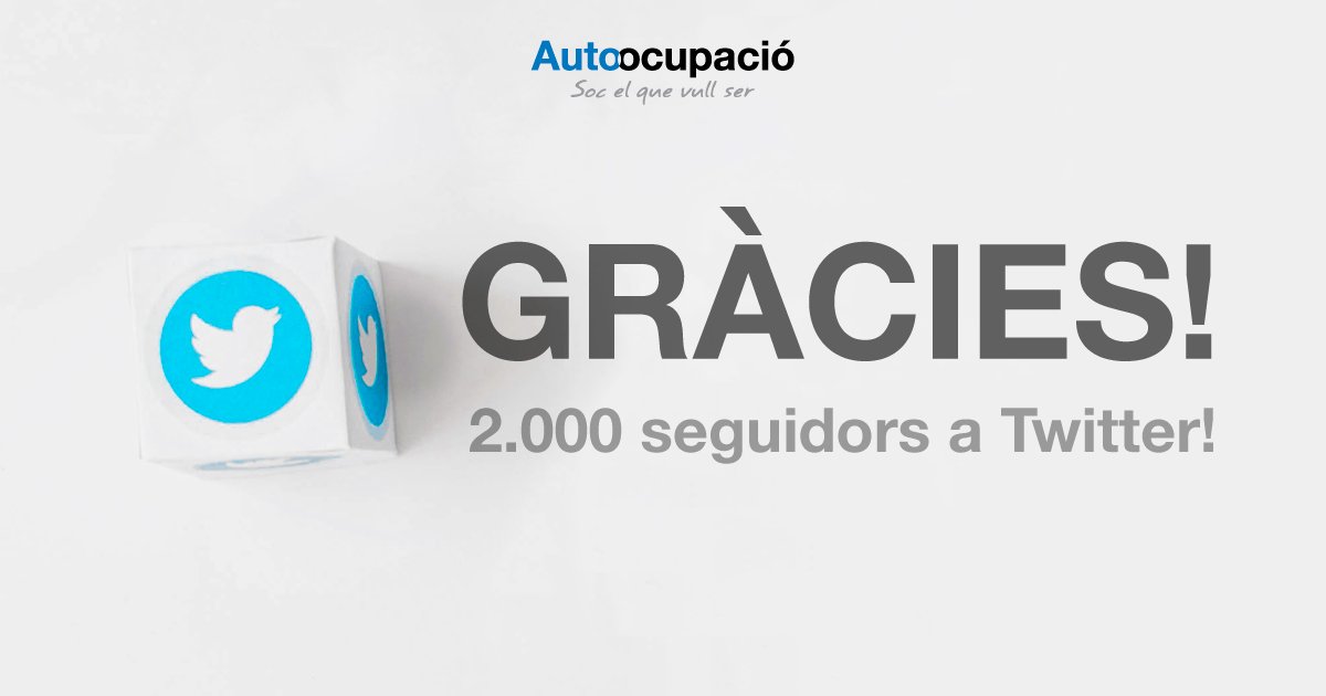 autoocupacio's tweet photo. GRÀCIES, GRÀCIES, GRÀCIES! 🤩 Acabem la setmana amb més de 2.000 seguidors a #twitter! Seguim creixent i treballant perquè totes les persones aconsegueixin dir  #socelquevullser https://t.co/HsLEJScYPK https://t.co/toZvlBBzXP