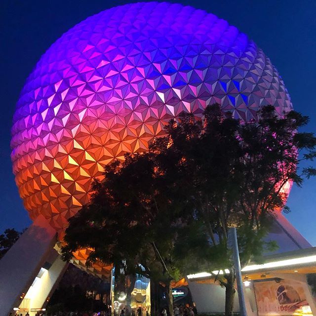 DisneyfiedAsh's tweet photo. Grand and miraculous. 🌐💜💗🧡 #wehaveepcot #spaceshipearth https://t.co/B9AGaCQiVx https://t.co/fk0LbPBUpt
