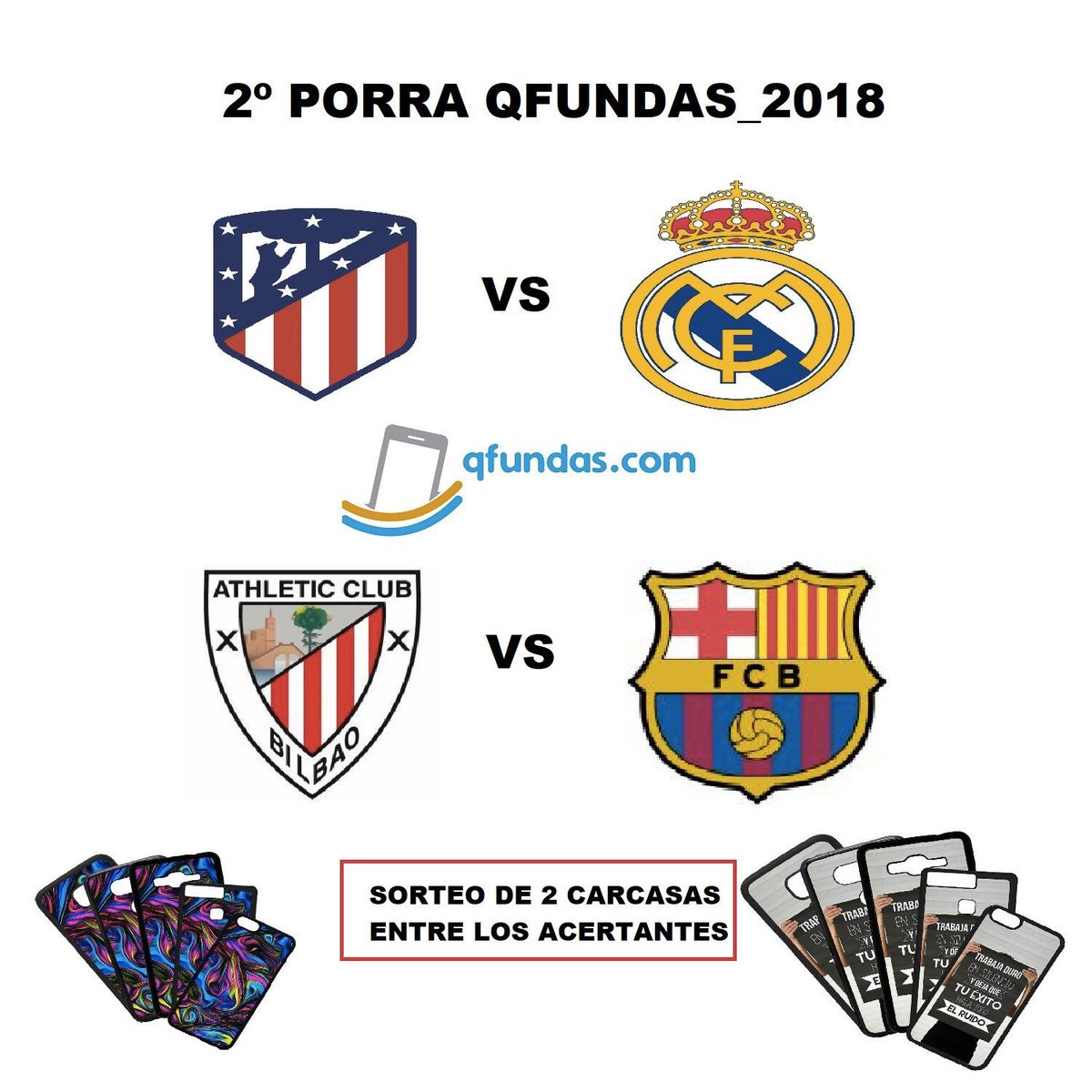 qfundas's tweet photo. !SEGUNDA PORRA Qfundas2018!
Requisitos:
1- Síguenos @qfundas_2018 
2- Deja un comentario con el resultado los dos resultados  y nombra a un amigo.
3- Déjate un RT 😉 
#porra #DerbiMadrileno #AthleticClub #barcelona #sorteo https://t.co/psYxswb97l