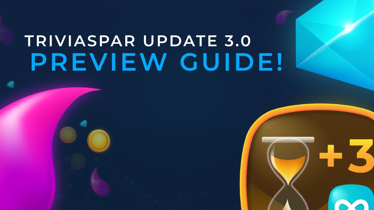 TriviaSpar Update 3.0 Preview! 

Update 3.0 comes a whole set of new in-game mechanics, achievements, quests and resources. Never before has TriviaSpar had such a comprehensive update with so many new features. 

Learn more: triviaspar.com/2019/02/trivia… 

#TriviaSpar