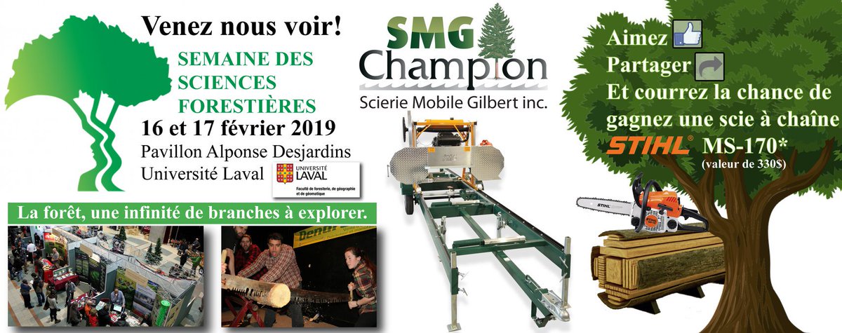 SSF_ffgg_ulaval's tweet photo. Avez-vous participé à nos concours? Courez la chance de gagner un assortiment de produits offert par #ForêtsetPapilles et une scie à chaîne d'une valeur de 330$ offerte par #ScierieMobileGilbert. Tous les détails juste ici : https://t.co/svP9P76xoj https://t.co/ghUCbnPojA