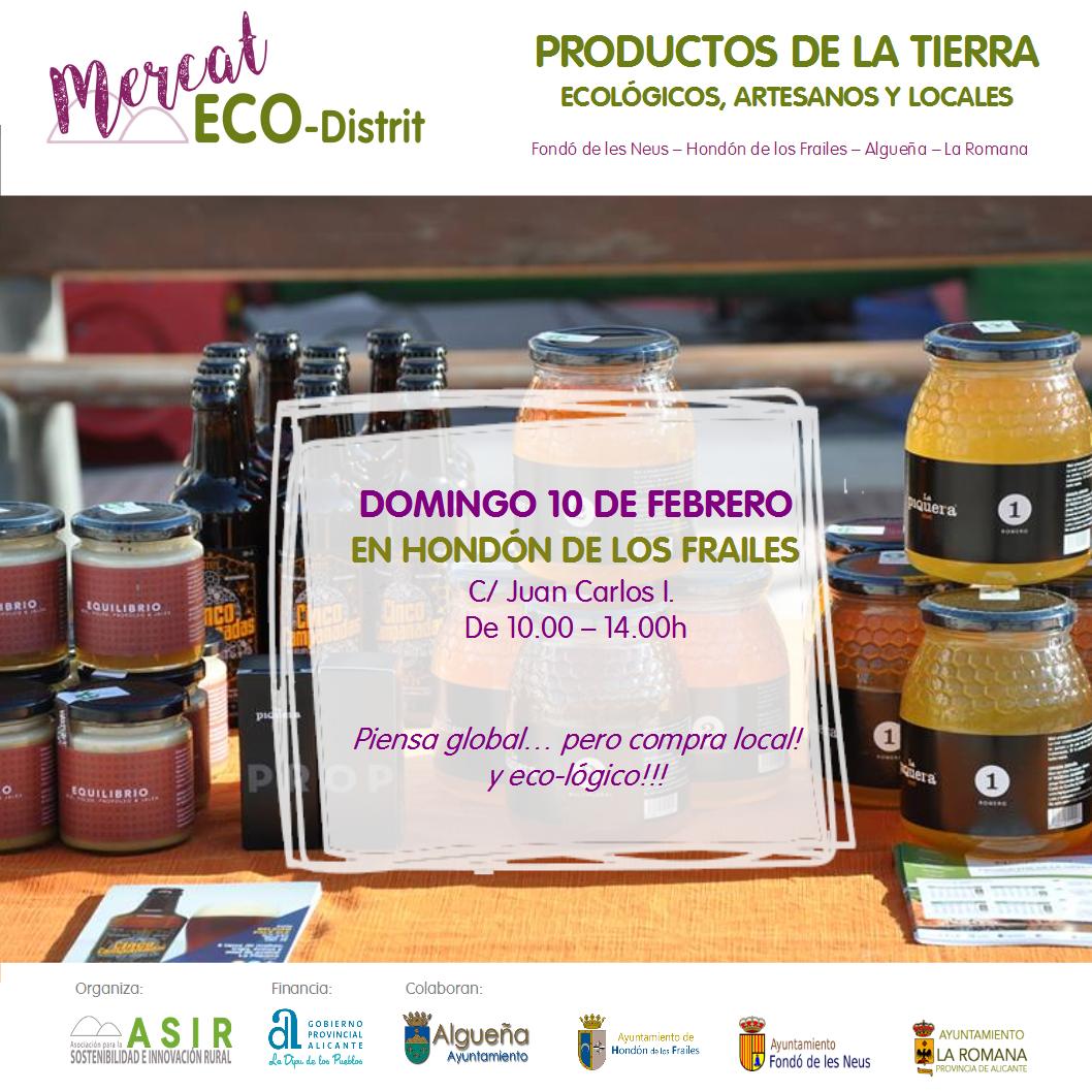 Como todos los domingos, acércate al mercado Eco-Distrit. Este domingo en Hondón de los Frailes.
Piensa global y compra local... y ecológico!!
Com tots els diumenges, acosta't al mercat Eco-Distrit. Aquest diumenge al Fondó dels Frares.
Pensa global i compra local... i ecològic!!