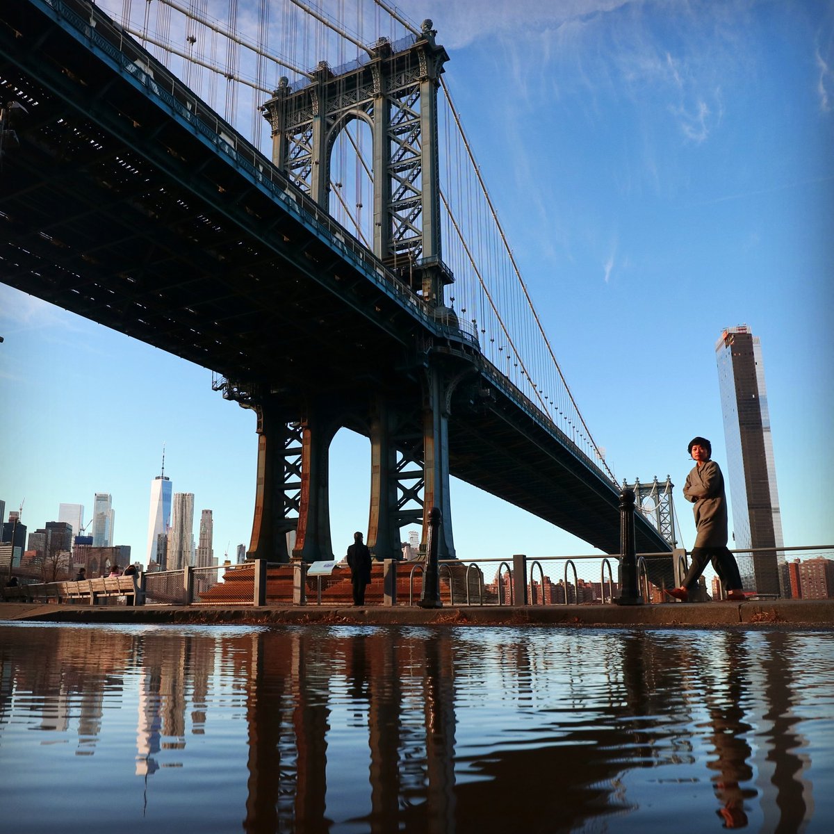 Literally down under the Manhattan Bridge overpass or DUMBO for short in Brooklyn. #newyork #newyorkcity #nyc #brooklyn #manhattanbridge <a href="/agreatbigcity/">A Great Big City</a> <a href="/OneWTC/">One World Trade</a>