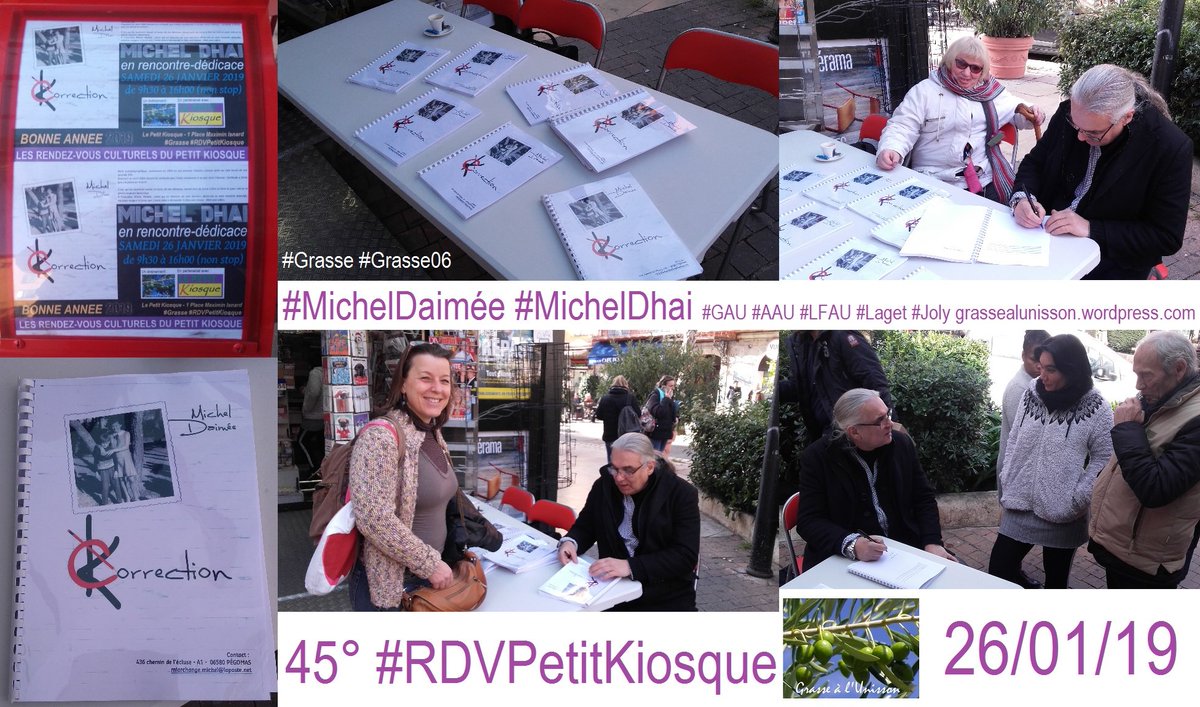 grassealunisson's tweet photo. 45° #RDVPetitKiosque (26/01/19) avec Michel #Dhai (#Daimée), le 46° aura lieu le Samedi 9 Février 2019 avec Madeleine-Marie #Davaine de 9h30 à 16h00 non stop au Petit Kiosque, 1 Place Maximin Isnard 😎 https://t.co/cH72e2PyFJ
