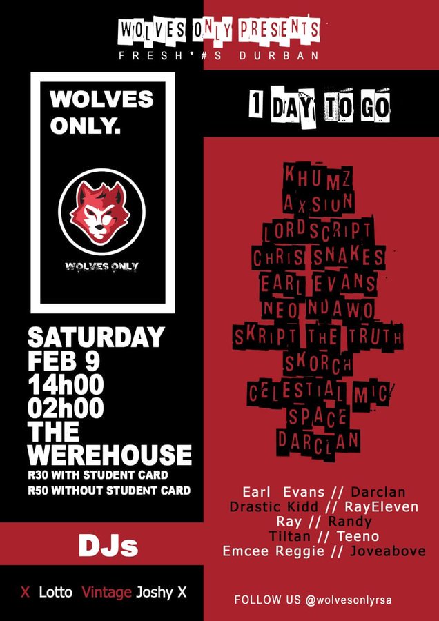 #FreshersDurban pull up  with ya Squad  R50  without a student card  R30 with a student card  🔥🔥🔌

EKSEEEE!!

TRUST ME YOU DON'T WANT TO  MISS OUT!!

S/O to @AewonWolf & @WOLVESONLY_RSA