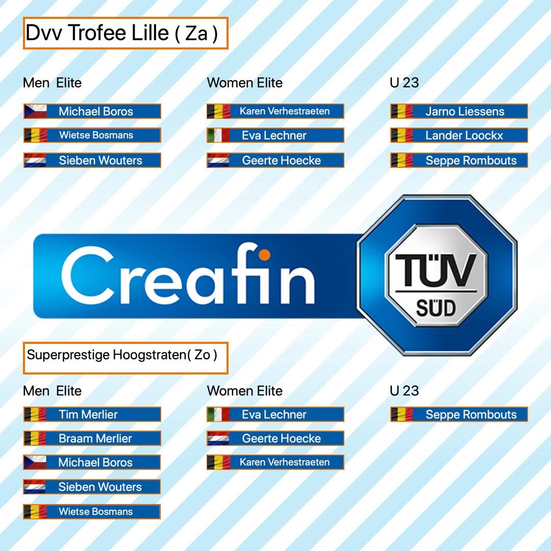 Our line-up for this weekend. Tim Merlier moet wegens ziekte jammer genoeg passen voor Lille. Hij hoopt wel nog startklaar te geraken voor Hoogstraten