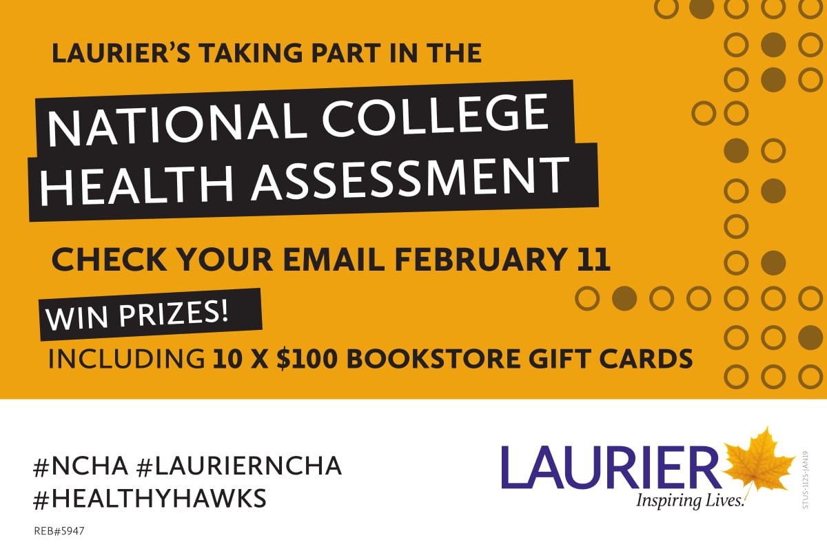 On Monday, 5000 randomly selected Laurier students will be invited via their MyLaurier email to participate in the #NCHA survey. Really hopeful for robust participation &amp; meaningful data to inform student wellness support! #LaurierNCHA #HealthyHawks