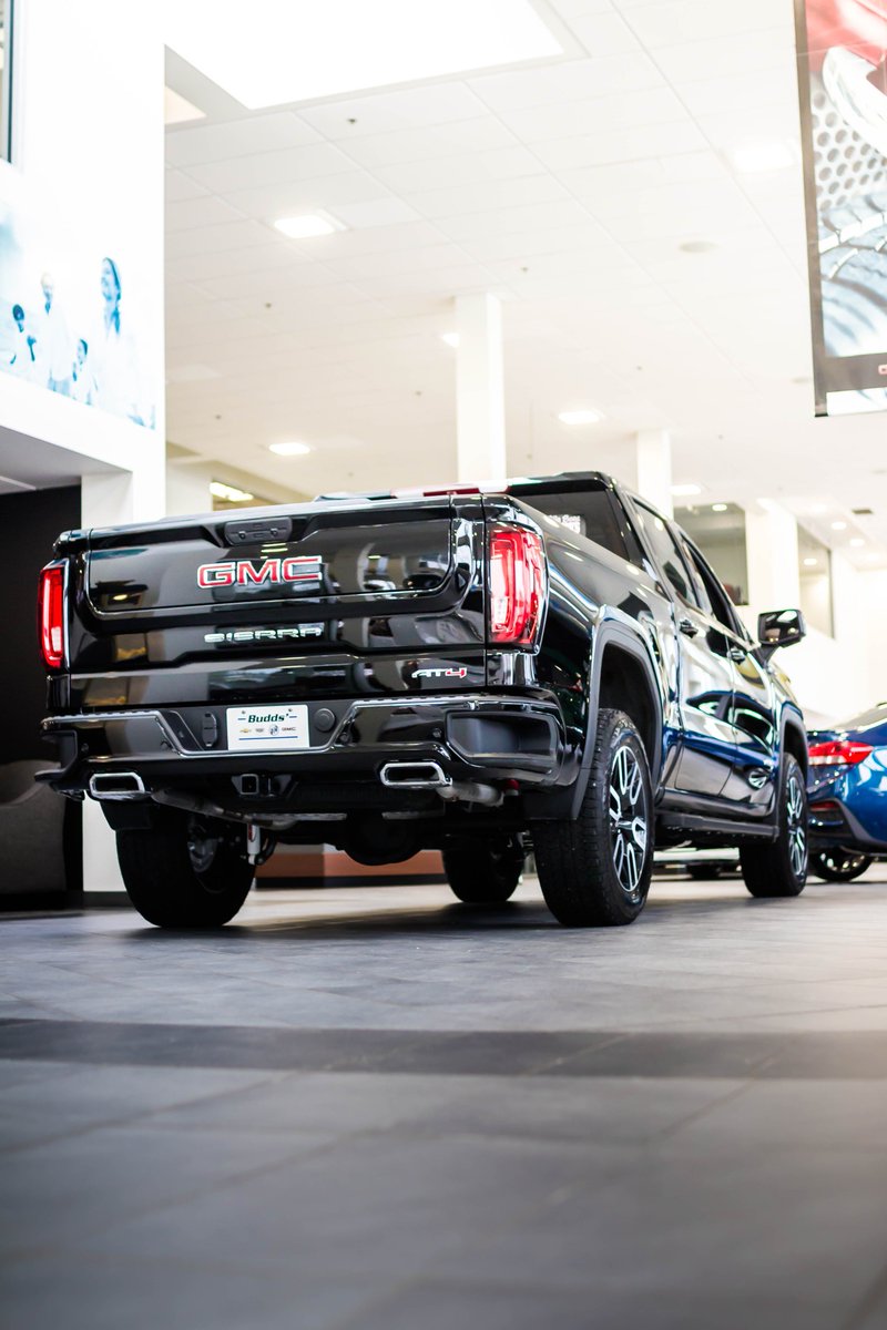 Buddschev's tweet photo. Our first 2019 Sierra 1500 AT4 has arrived and we are all blown away by this truck! Some serious research and design was put into this truck and it shows. #BuddsChev #Sierra1500AT4 https://t.co/M7y7XociiT