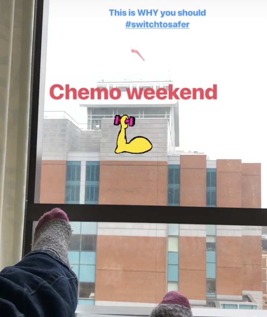 ktkennedy's tweet photo. Trudging thru treatments @DanaFarber, hope you never have to. Sing it from the rooftops #getacolonoscopy #coloncancerawareness #switchtosafer #beautycounter @GreggRenfrew @beautycounterhq https://t.co/2yppwhZv4w