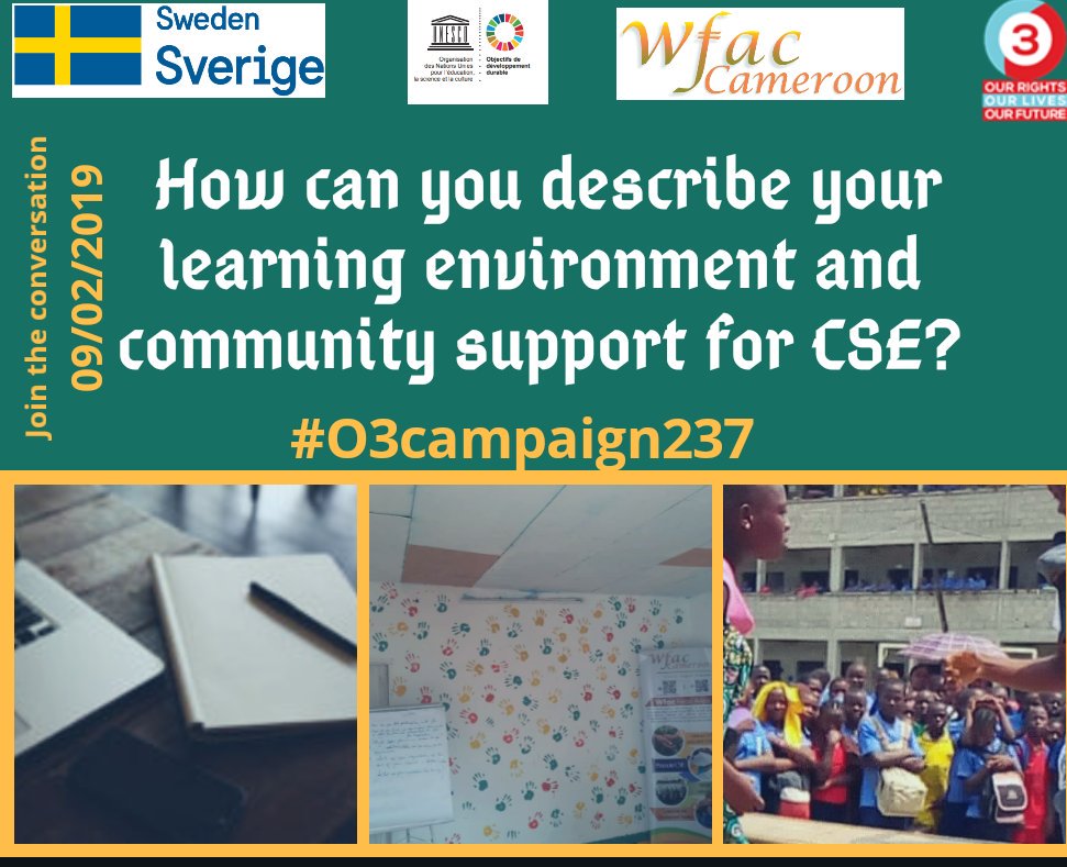 WfacCmr's tweet photo. Tomorrow we shall be looking at  the learning environment and community support for CSE? Queue in at 12 noon WAT to #haveyoursay #O3Campaign237 #O3Campaign #SexEdChatCmr #ourrightsourlivesourfuture https://t.co/F9cAIMYQ43