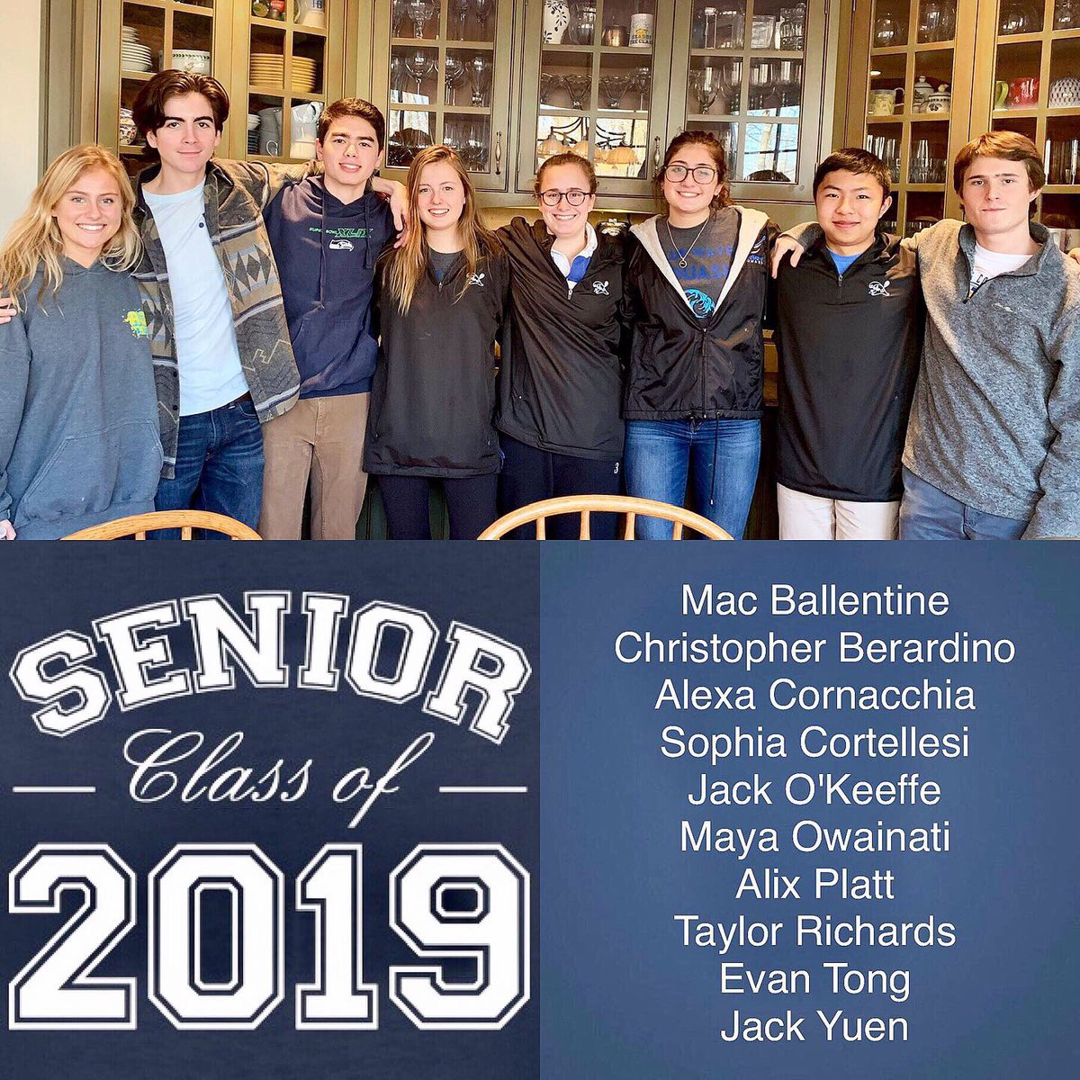 DarienSquash's tweet photo. Today we celebrate our amazing Seniors (DHS ‘19)! This weekend is our final tournament of the season, the FairWest Championships.  #dariensquash #bluewavepride @DHSbluewave https://t.co/v6LkOQEOY3