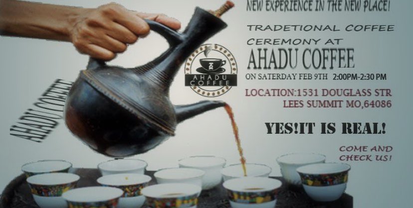 AhaduCoffee's tweet photo. We are doing another traditional Ethiopian coffee ceremony tomorrow afternoon from 2-2:30! Come see one of the world’s oldest methods of producing coffee! https://t.co/gYxuXAAy7x