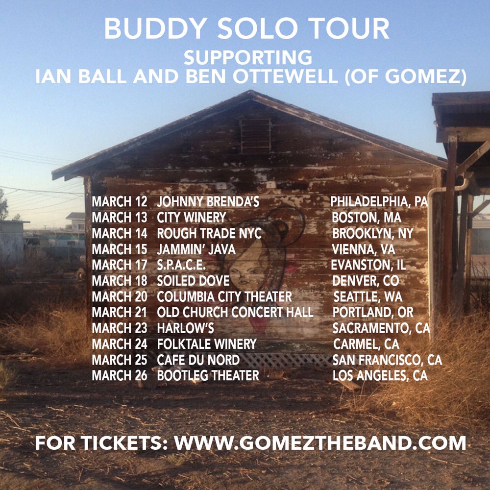 iamyourbuddy's tweet photo. Doing a solo tour in March with Ian and Ben from @gomeztheband ! https://t.co/VIehxV1rqn
