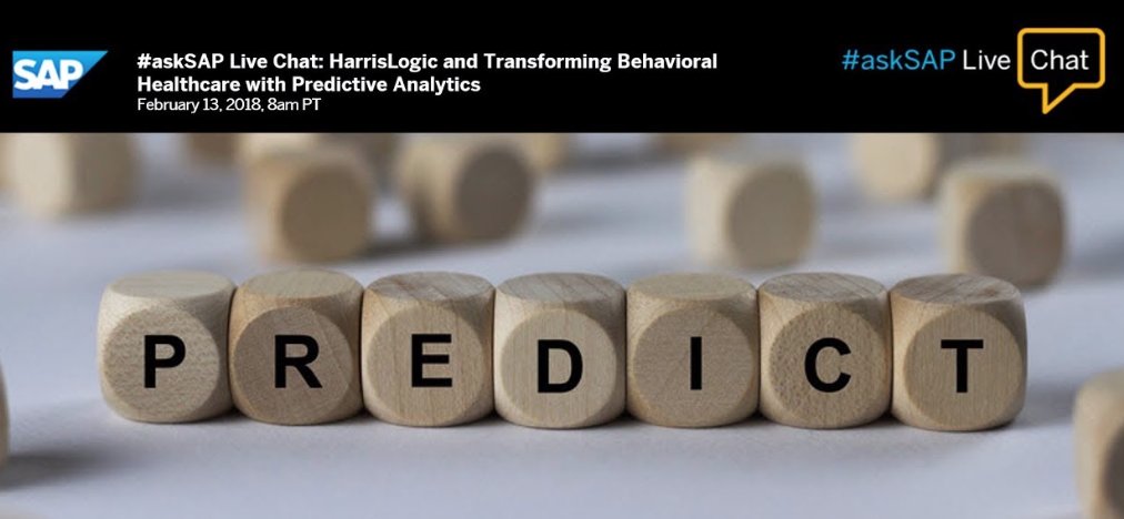 HarrisLogic's tweet image. Our @mentalstrategy will be a guest of @SAPAnalytics Global Innovation Evangelist @timoelliott on #askSAP Live Chat on Feb. 13 at 8AM PT!  Hope you can join bit.ly/2Gw4mvD #suicideprevention #MentalHealth #techforgood #PredictiveAnalytics