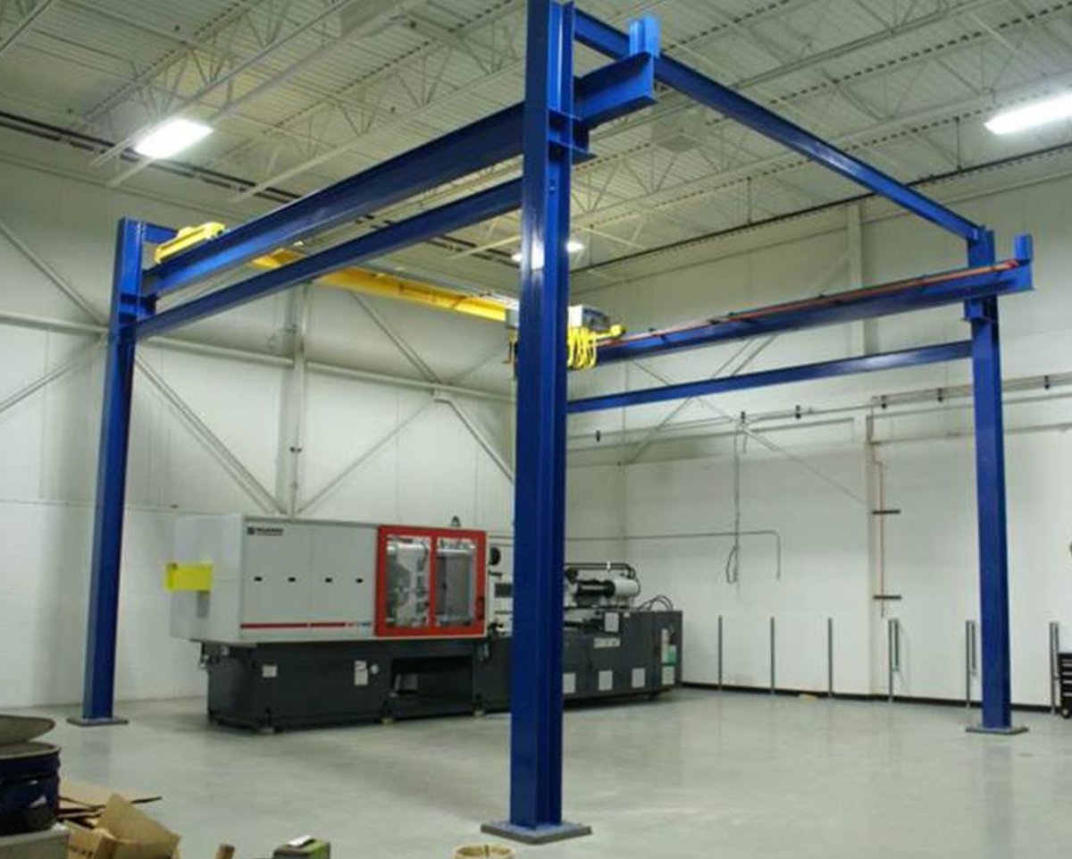 CRANE 1 has pre-engineered standardized free standing crane structures through our MCC Engineered Crane Group. These structures are availible in various capacities with up to 40' column spacing and in Top Running, Under Running and Enclosed Track Runway Styles. #crane