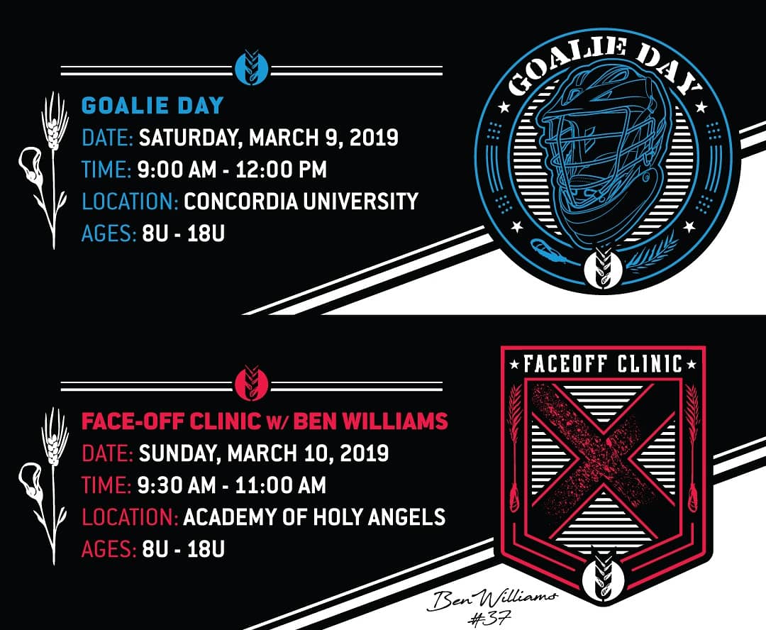 homegrownlax's tweet photo. Spring positional clinics are live! Offense, defense, face-offs, or between the pipes, it’s time to tune up your game! @KyleHarrison18 and @bwilliams_37 headline this year's lineup, check out more @ https://t.co/owhVEdzXku
#GoalieDay #FaceOffClinic #ScorpionSeries #SniperSeries https://t.co/ViIzrVif2o