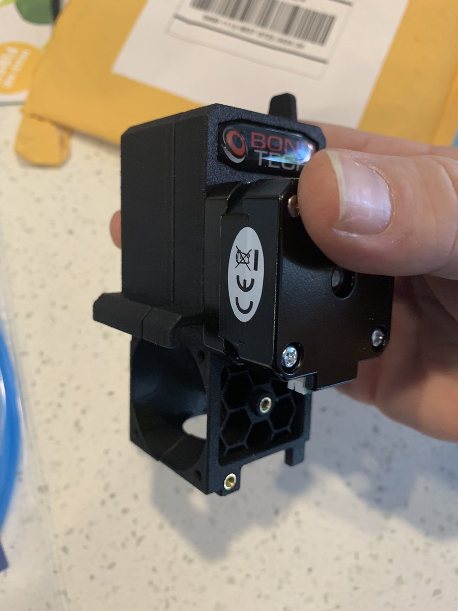 crussty's tweet photo. Soo... my Bondtech Upgrade I ordered from @FilamentOne for the @Prusa3D MK3 arrived today. Combined with the 0.9 pancake steeper from @LDOMOTORSJASON and a rebuild in @Carbodeon nDiamond... going to be a fun weekend!  @yourdailymicron I might be pinging you for a tag in assist! https://t.co/K3jCdmM9wf
