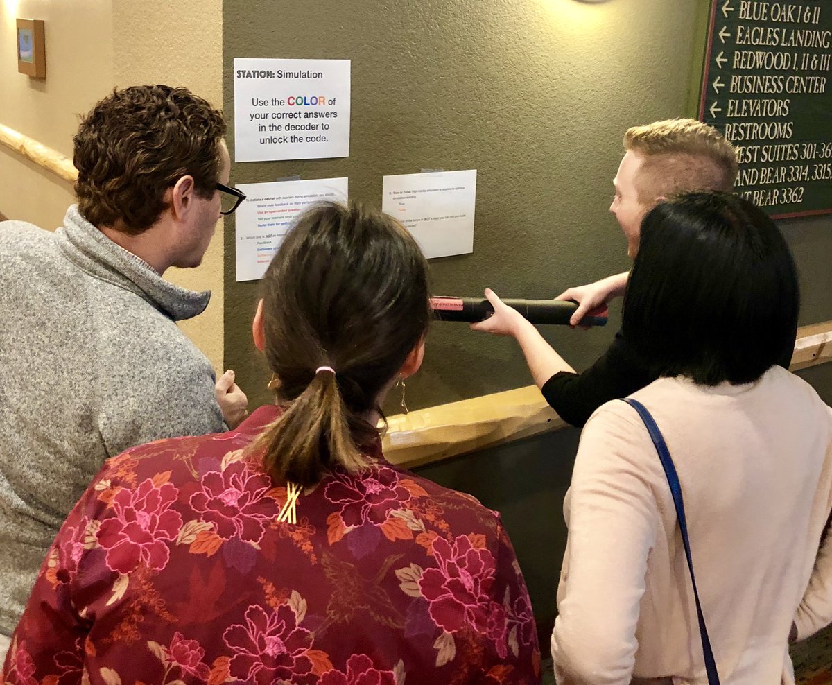 drbydesign's tweet photo. Favorite conference get-up-and-move activity #escapehunt at #mededelite @MedEdELITe https://t.co/TxFjtHb750