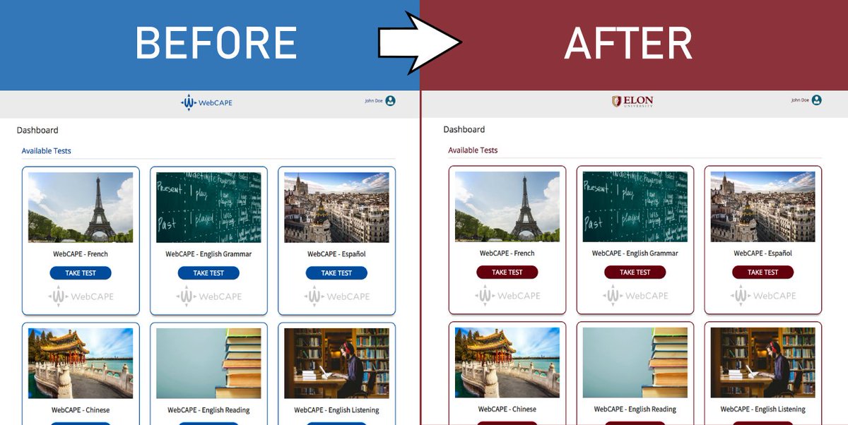 TheRealWebCAPE's tweet photo. As one of WebCAPE 2.0's new features, institutions can customize the dashboard with their own personalized logo and school colors. Comment below to tell us what you think! 

Thanks @elonuniversity for being the first example of this new WebCAPE customization feature! https://t.co/5tvBTh07Qa