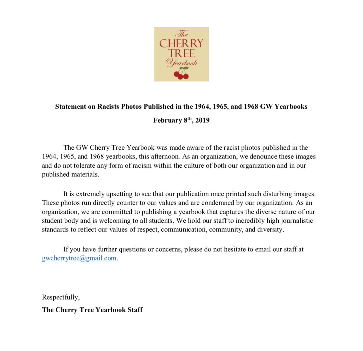 GWCherryTree's tweet image. Please see our statement regarding the photos published in the 1964, 1965, and 1968 yearbooks
