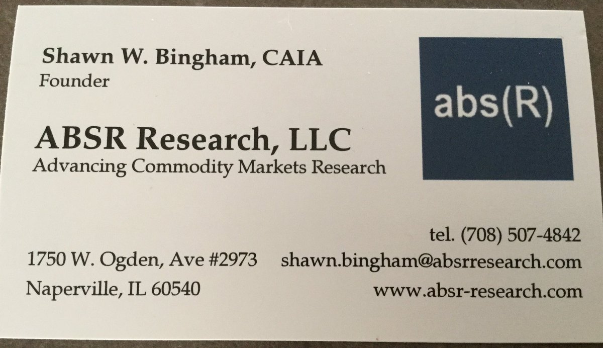 Check out Mr. Bingham’s website at ABSR Research, LLC